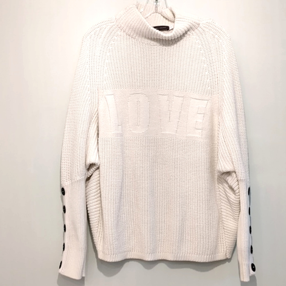 NWOT Mint Velvet Love Slogan Batwing Sweater white size medium - Picture 4 of 15